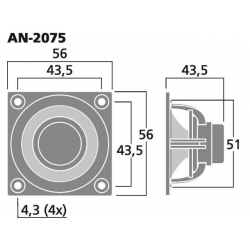 AN-2075 Wysokiej jakości głośnik pełnopasmowy, 20W<sub>RMS</sub>, 8Ω