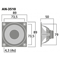 AN-3510 Wysokiej jakości głośnik pełnopasmowy, 35W<sub>RMS</sub>, 8Ω