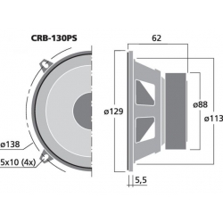 CRB-130PS Para głośników nisko-średniotonowych HiFi, 30W<sub>RMS</sub>, 4Ω