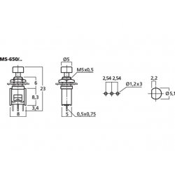MS-650/SW Miniaturowe przyciski monostabilne
