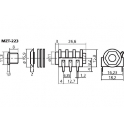 MZT-223 Gniazdo montażowe 6.3mm stereo NEUTRIK
