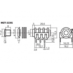 MZT-223G Gniazdo montażowe 6.3mm stereo NEUTRIK