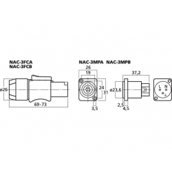 NAC-3FCA Wtyk NEUTRIK POWERCON, typ A