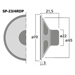 SP-23/4RDP Miniaturowe głośniki wpustowe, 8Ω