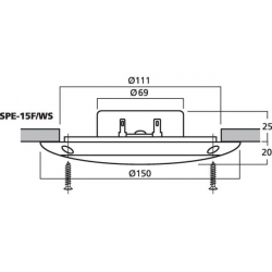 SPE-15F/WS Para wodoodpornych głośników do montażu wpustowego, 15W<sub>RMS</sub>, 4Ω