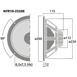 NTR10-2520E Profesjonalny głośnik nisko-średniotonowy PA, 250W, 8Ω