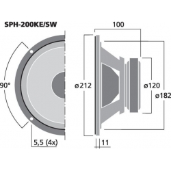 SPH-200KE/SW Głośnik nisko-średniotonowy top HiFi, 100W, 8Ω